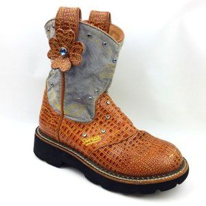 Ariat Girls Fatbaby Brown/Gray round toe booths sz: 4US